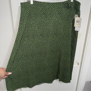 Green Polka Dot Midi Skirt NWT